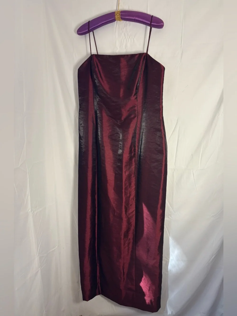 Y2K Wine Red Witchy Vampy Whimsigoth Full Length Formal Prom Dress Size XL - Picture 9 of 16